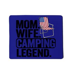 Mom Wife Camping Legend Camper American Flag Camping Funny Gift Mousepad