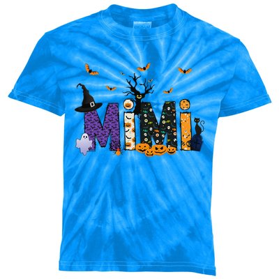 Mimi Witch Cute Grandma Mimi Halloween Costume Funny Kids Tie-Dye T-Shirt