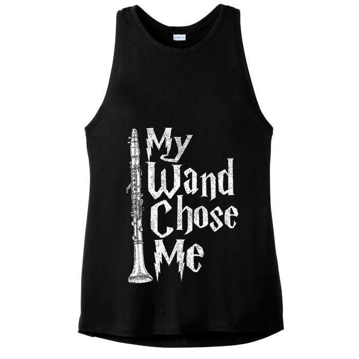 My Wand Chose Me Clarinet Player Clarinetist Music Lover Ladies PosiCharge Tri-Blend Wicking Tank
