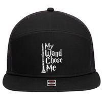 My Wand Chose Me Clarinet Player Clarinetist Music Lover 7 Panel Mesh Trucker Snapback Hat