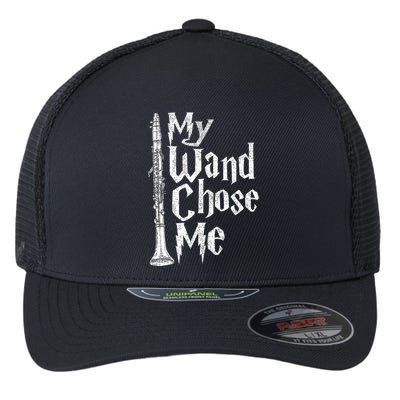 My Wand Chose Me Clarinet Player Clarinetist Music Lover Flexfit Unipanel Trucker Cap