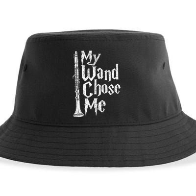 My Wand Chose Me Clarinet Player Clarinetist Music Lover Sustainable Bucket Hat