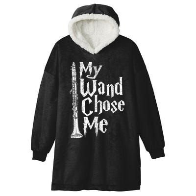 My Wand Chose Me Clarinet Player Clarinetist Music Lover Hooded Wearable Blanket