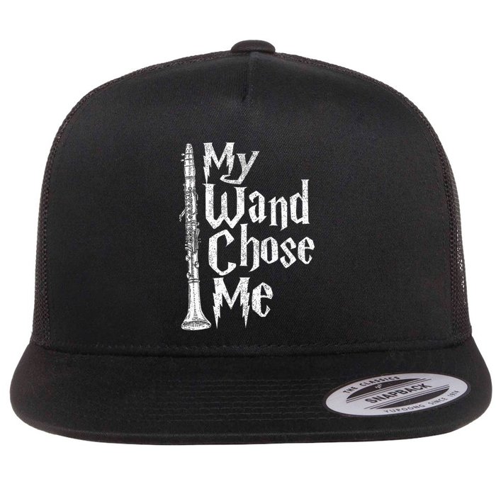 My Wand Chose Me Clarinet Player Clarinetist Music Lover Flatbill Hat