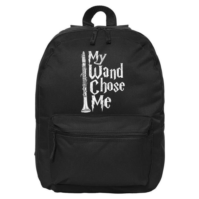 My Wand Chose Me Clarinet Player Clarinetist Music Lover 16 in Basic Backpack