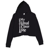 My Wand Chose Me Clarinet Player Clarinetist Music Lover Crop Fleece Hoodie