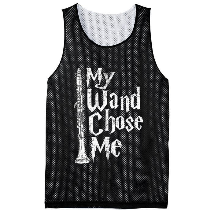 My Wand Chose Me Clarinet Player Clarinetist Music Lover Mesh Reversible Basketball Jersey Tank
