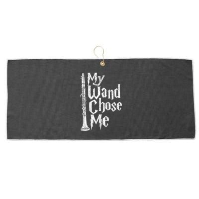 My Wand Chose Me Clarinet Player Clarinetist Music Lover Large Microfiber Waffle Golf Towel