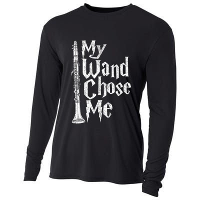 My Wand Chose Me Clarinet Player Clarinetist Music Lover Cooling Performance Long Sleeve Crew
