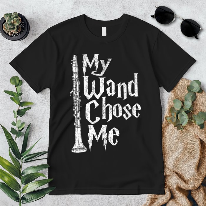 My Wand Chose Me Clarinet Player Clarinetist Music Lover Premium T-Shirt