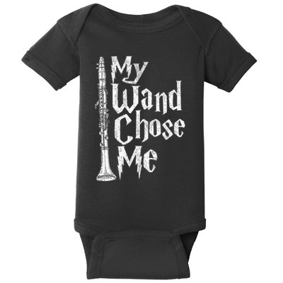 My Wand Chose Me Clarinet Player Clarinetist Music Lover Baby Bodysuit