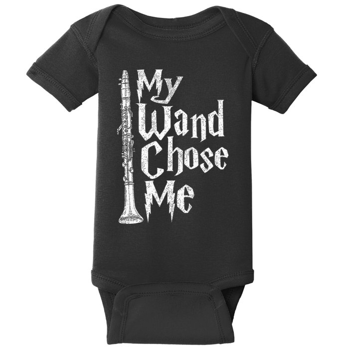 My Wand Chose Me Clarinet Player Clarinetist Music Lover Baby Bodysuit