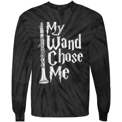 My Wand Chose Me Clarinet Player Clarinetist Music Lover Tie-Dye Long Sleeve Shirt