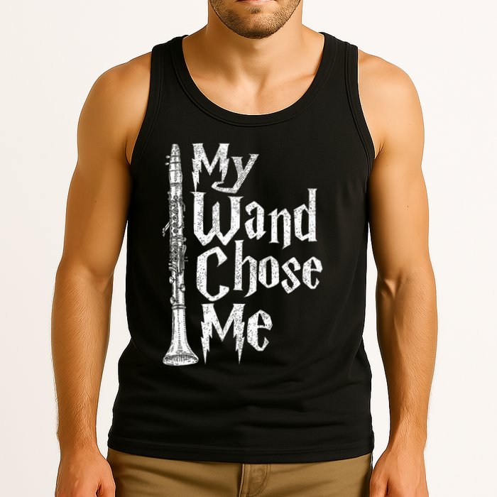 My Wand Chose Me Clarinet Player Clarinetist Music Lover Tank Top