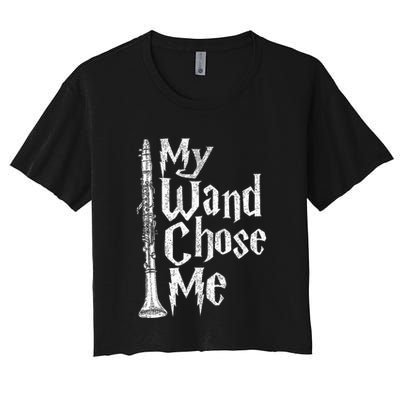 My Wand Chose Me Clarinet Player Clarinetist Music Lover Crop Top