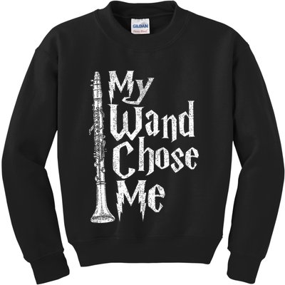 My Wand Chose Me Clarinet Player Clarinetist Music Lover Kids Sweatshirt