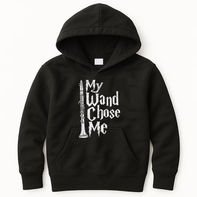 My Wand Chose Me Clarinet Player Clarinetist Music Lover Kids Hoodie