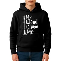 My Wand Chose Me Clarinet Player Clarinetist Music Lover Kids Hoodie