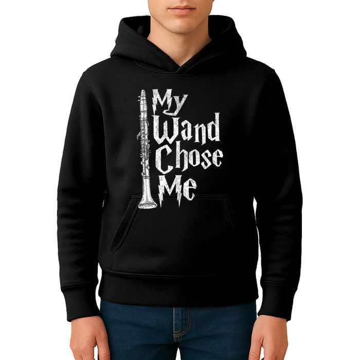 My Wand Chose Me Clarinet Player Clarinetist Music Lover Kids Hoodie