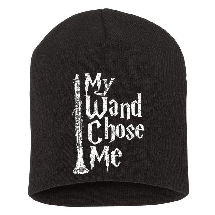 My Wand Chose Me Clarinet Player Clarinetist Music Lover Short Acrylic Beanie