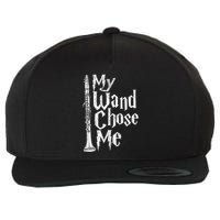 My Wand Chose Me Clarinet Player Clarinetist Music Lover Wool Snapback Cap