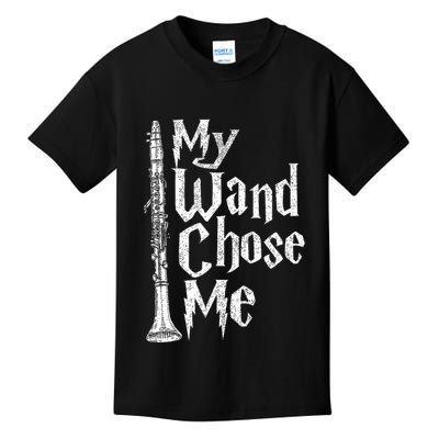 My Wand Chose Me Clarinet Player Clarinetist Music Lover Kids T-Shirt