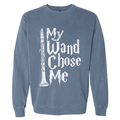 My Wand Chose Me Clarinet Player Clarinetist Music Lover Garment-Dyed Sweatshirt