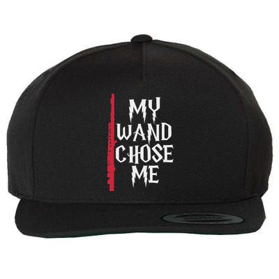 My Wand Chose Me Flute Funny Flute Player Flutist Wool Snapback Cap
