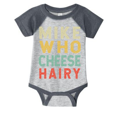 Mike Who Cheese Hairy Funny Humor Embarrassing Infant Baby Jersey Bodysuit