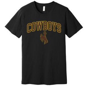 Mens Wyoming Cowboys Apparel Cowboys Arch & Logo Premium T-Shirt