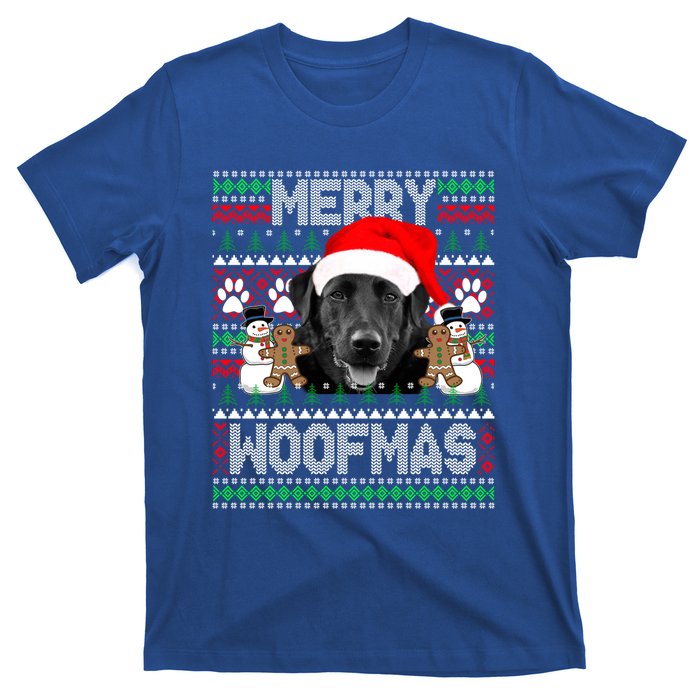 Merry Woofmas Cute Black Labrador Dog Ugly Sweater Great Gift T-Shirt