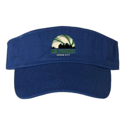 Milwaukee Wisconsin Cream City Skyline Retro Basketball Visor