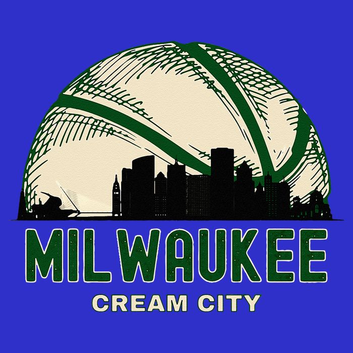 Milwaukee Wisconsin Cream City Skyline Retro Basketball Zip Tote Bag