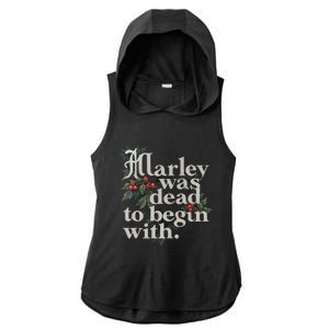 Marley Was Dead To Begin With Funny Novelty Ladies PosiCharge Tri-Blend Wicking Draft Hoodie Tank