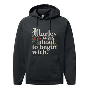 Marley Was Dead To Begin With Funny Novelty Performance Fleece Hoodie