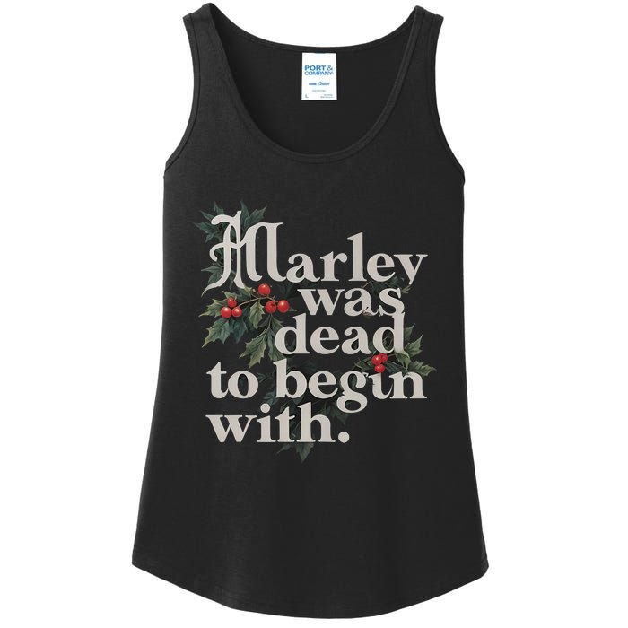 Marley Was Dead To Begin With Funny Novelty Ladies Essential Tank