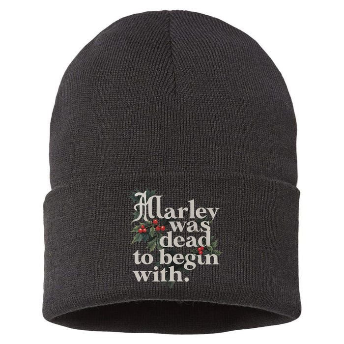 Marley Was Dead To Begin With Funny Novelty Sustainable Knit Beanie