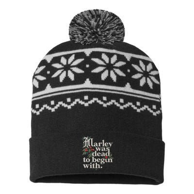 Marley Was Dead To Begin With Funny Novelty USA-Made Snowflake Beanie