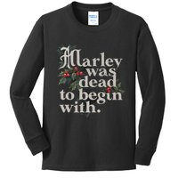 Marley Was Dead To Begin With Funny Novelty Kids Long Sleeve Shirt