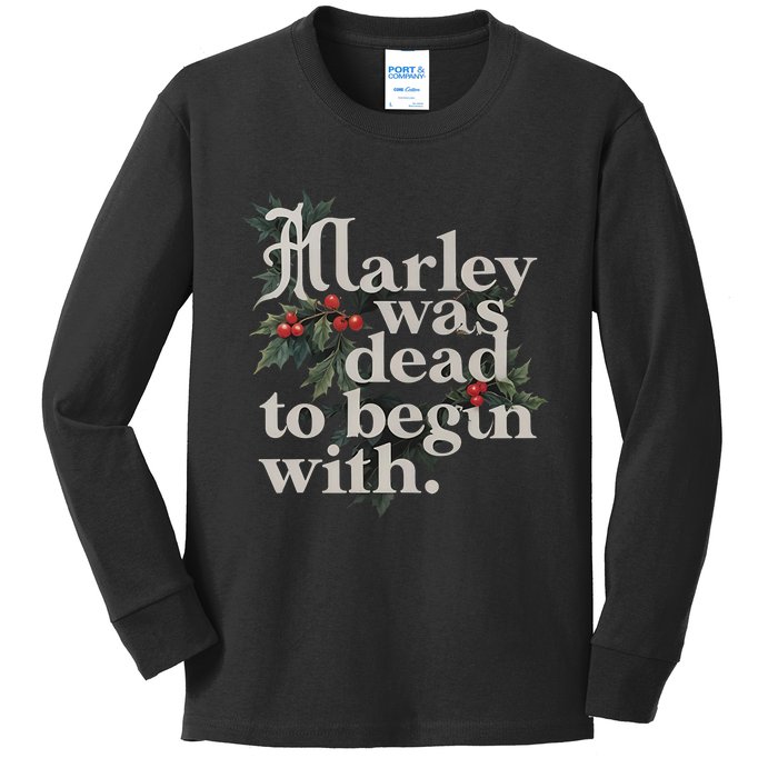 Marley Was Dead To Begin With Funny Novelty Kids Long Sleeve Shirt