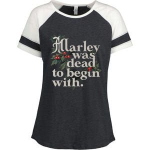 Marley Was Dead To Begin With Funny Novelty Enza Ladies Jersey Colorblock Tee