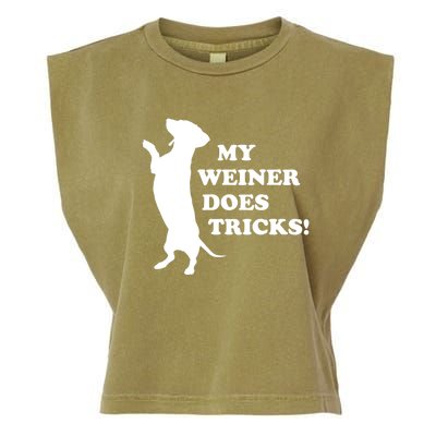 My Weiner Does Tricks Funny Dachshund Gift Garment-Dyed Women's Muscle Tee