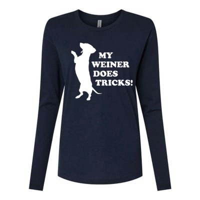 My Weiner Does Tricks Funny Dachshund Gift Womens Cotton Relaxed Long Sleeve T-Shirt