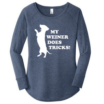 My Weiner Does Tricks Funny Dachshund Gift Women's Perfect Tri Tunic Long Sleeve Shirt