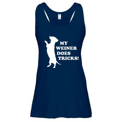 My Weiner Does Tricks Funny Dachshund Gift Ladies Essential Flowy Tank