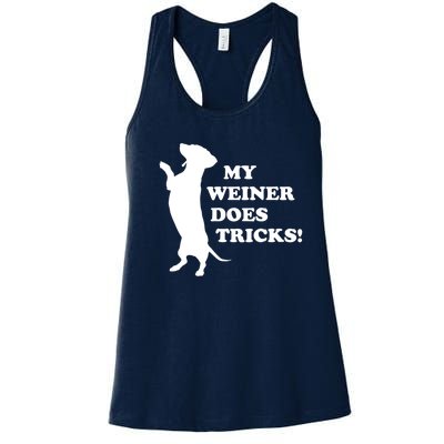 My Weiner Does Tricks Funny Dachshund Gift Women's Racerback Tank