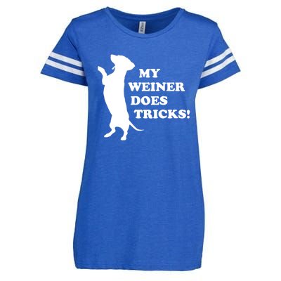 My Weiner Does Tricks Funny Dachshund Gift Enza Ladies Jersey Football T-Shirt