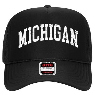 Michigan Worn Design Classic High Crown Mesh Back Trucker Hat