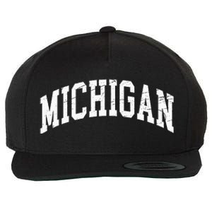 Michigan Worn Design Classic Wool Snapback Cap