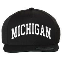 Michigan Worn Design Classic Wool Snapback Cap